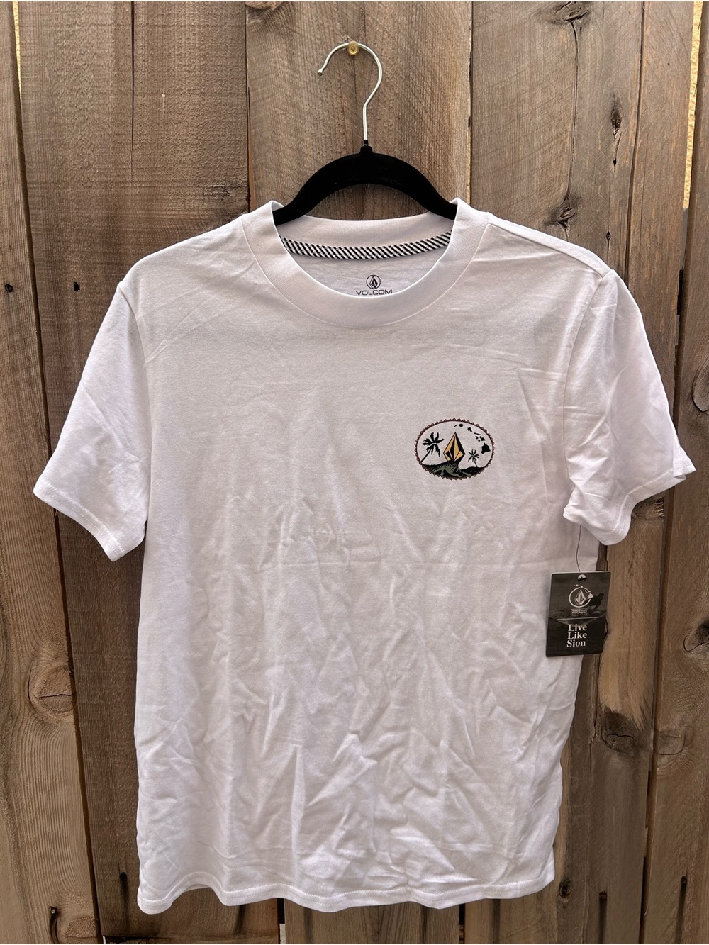 Volcom Pineapple Party BF Tee in White, Hawaiian island pineapple print